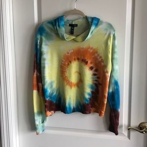 Aqua tie dye hoodie